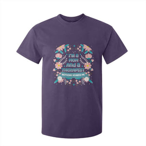 I'm A Mom And A Therapist T Shirt For Kid Nothing Scares Me TS09 Purple Print Your Wear
