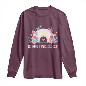 Mental Health School Psychologist Long Sleeve Shirt TS09 Maroon Print Your Wear