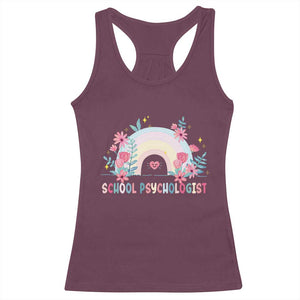 Mental Health School Psychologist Racerback Tank Top TS09 Maroon Print Your Wear
