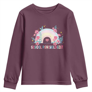 Mental Health School Psychologist Youth Sweatshirt TS09 Maroon Print Your Wear