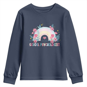 Mental Health School Psychologist Youth Sweatshirt TS09 Navy Print Your Wear