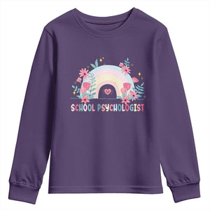 Mental Health School Psychologist Youth Sweatshirt TS09 Purple Print Your Wear