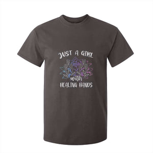 Masseuse T Shirt For Kid Just a Girl with Healing Hands Massage Therapy TS09 Dark Chocolate Print Your Wear