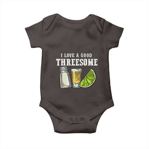 Funny Bartender Baby Onesie I Love Good Threesom Salt Lime Tequila TS09 Dark Chocolate Print Your Wear
