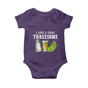 Funny Bartender Baby Onesie I Love Good Threesom Salt Lime Tequila TS09 Purple Print Your Wear