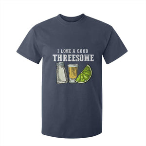 Funny Bartender T Shirt For Kid I Love Good Threesom Salt Lime Tequila TS09 Navy Print Your Wear