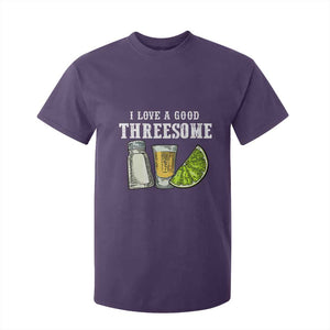 Funny Bartender T Shirt For Kid I Love Good Threesom Salt Lime Tequila TS09 Purple Print Your Wear