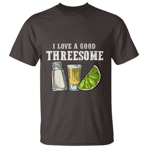 Funny Bartender T Shirt I Love Good Threesom Salt Lime Tequila TS09 Dark Chocolate Print Your Wear