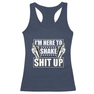 Funny Bartender Racerback Tank Top I'm Here To Shake Shit Up TS09 Navy Print Your Wear