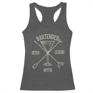 Bartender Hero Myth Legend Racerback Tank Top TS09 Dark Heather Print Your Wear
