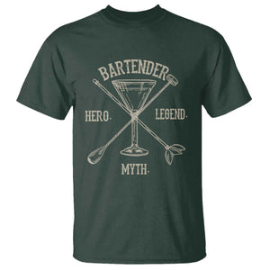 Bartender Hero Myth Legend T Shirt TS09 Dark Forest Green Print Your Wear