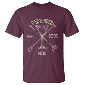 Bartender Hero Myth Legend T Shirt TS09 Maroon Print Your Wear