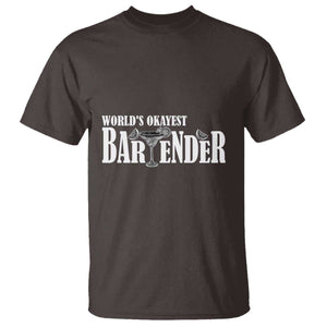 World's Okayest Bartender T Shirt TS09 Dark Chocolate Print Your Wear