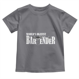 World's Okayest Bartender Toddler T Shirt TS09 Charcoal Print Your Wear