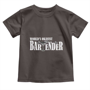 World's Okayest Bartender Toddler T Shirt TS09 Dark Chocolate Print Your Wear