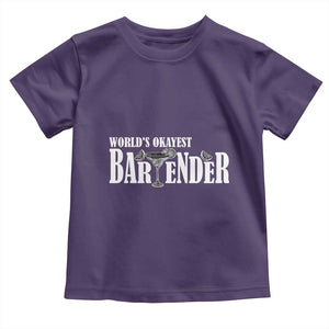 World's Okayest Bartender Toddler T Shirt TS09 Purple Print Your Wear