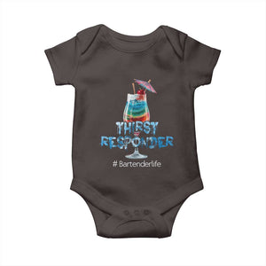 Funny Bartender Baby Onesie Thirst Responder Mixologists TS09 Dark Chocolate Print Your Wear