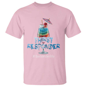 Funny Bartender T Shirt Thirst Responder Mixologists TS09 Light Pink Print Your Wear