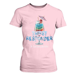 Funny Bartender T Shirt For Women Thirst Responder Mixologists TS09 Light Pink Print Your Wear