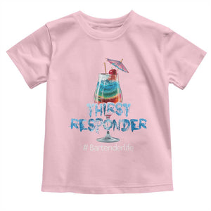 Funny Bartender Toddler T Shirt Thirst Responder Mixologists TS09 Light Pink Print Your Wear