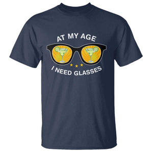 Funny Drinking At My Age I Need Glasses T Shirt TS09 Navy Print Your Wear