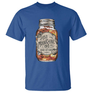 Drinking Powered By Pure Moonshine T Shirt TS09 Royal Blue Print Your Wear