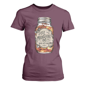 Drinking Powered By Pure Moonshine T Shirt For Women TS09 Maroon Print Your Wear