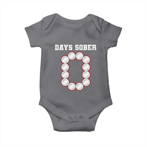 Funny Drinking Baby Onesie 0 Days Sober TS09 Charcoal Print Your Wear