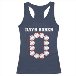 Funny Drinking Racerback Tank Top 0 Days Sober TS09 Navy Print Your Wear