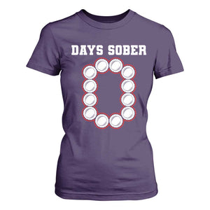 Funny Drinking T Shirt For Women 0 Days Sober TS09 Purple Print Your Wear