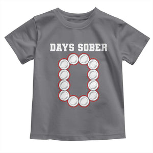 Funny Drinking Toddler T Shirt 0 Days Sober TS09 Charcoal Print Your Wear