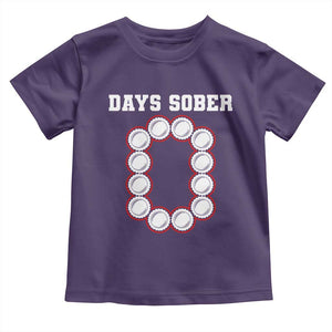 Funny Drinking Toddler T Shirt 0 Days Sober TS09 Purple Print Your Wear