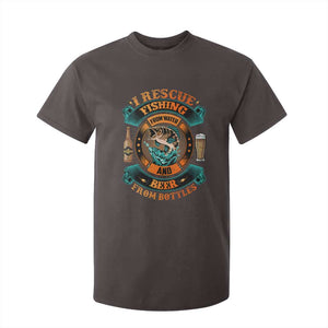 Funny Fishing Drinking T Shirt For Kid I Rescue Fish From Water And Beer From Bottles TS09 Dark Chocolate Print Your Wear