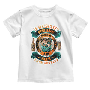 Funny Fishing Drinking Toddler T Shirt I Rescue Fish From Water And Beer From Bottles TS09 White Print Your Wear