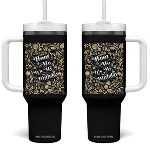 Funny Drinking Tumbler With Handle Beer Me It's My Birthday TS09 One Size: 40 oz Black Print Your Wear