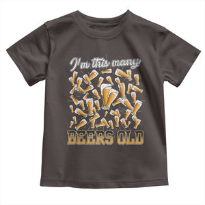Funny Beer Lover 50th Birthday Toddler T Shirt I'm This Many Beers Old TS09 Dark Chocolate Print Your Wear