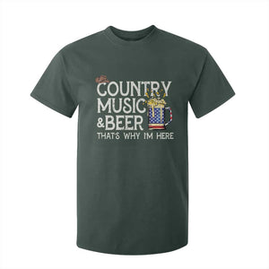 Funny Country Music And Beer T Shirt For Kid That's Why I'm Here TS09 Dark Forest Green Print Your Wear