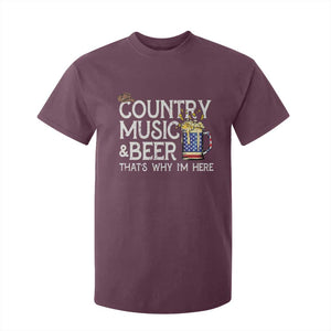 Funny Country Music And Beer T Shirt For Kid That's Why I'm Here TS09 Maroon Print Your Wear