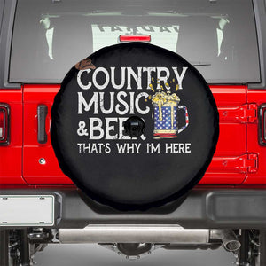 Funny Country Music And Beer Spare Tire Cover That's Why I'm Here TS09 Black Print Your Wear