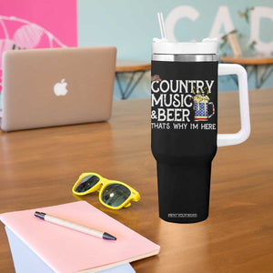 Funny Country Music And Beer Tumbler With Handle That's Why I'm Here TS09 Print Your Wear