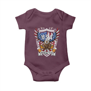 USA Drinking Team Baby Onesie TS09 Maroon Print Your Wear