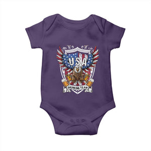 USA Drinking Team Baby Onesie TS09 Purple Print Your Wear