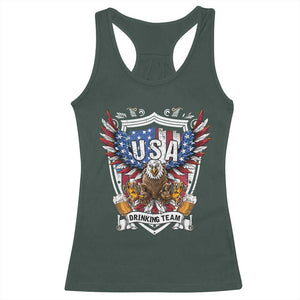 USA Drinking Team Racerback Tank Top TS09 Dark Forest Green Print Your Wear