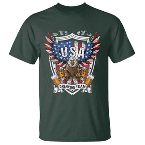USA Drinking Team T Shirt TS09 Dark Forest Green Print Your Wear