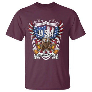 USA Drinking Team T Shirt TS09 Maroon Print Your Wear