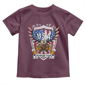 USA Drinking Team Toddler T Shirt TS09 Maroon Print Your Wear