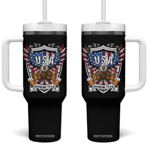 USA Drinking Team Tumbler With Handle TS09 One Size: 40 oz Black Print Your Wear