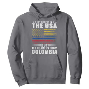 Colombian American Hoodie My Home Is In The USA But My Heart Is From Colombia TS09 Charcoal Print Your Wear