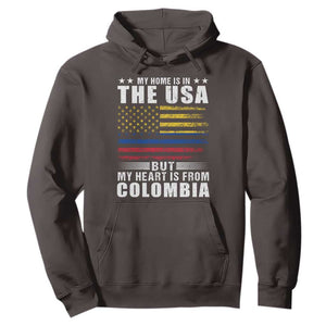 Colombian American Hoodie My Home Is In The USA But My Heart Is From Colombia TS09 Dark Chocolate Print Your Wear
