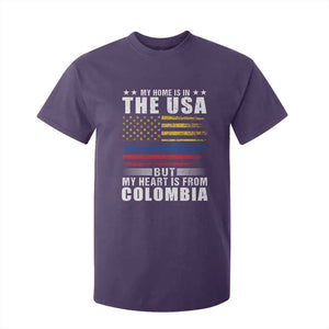Colombian American T Shirt For Kid My Home Is In The USA But My Heart Is From Colombia TS09 Purple Print Your Wear